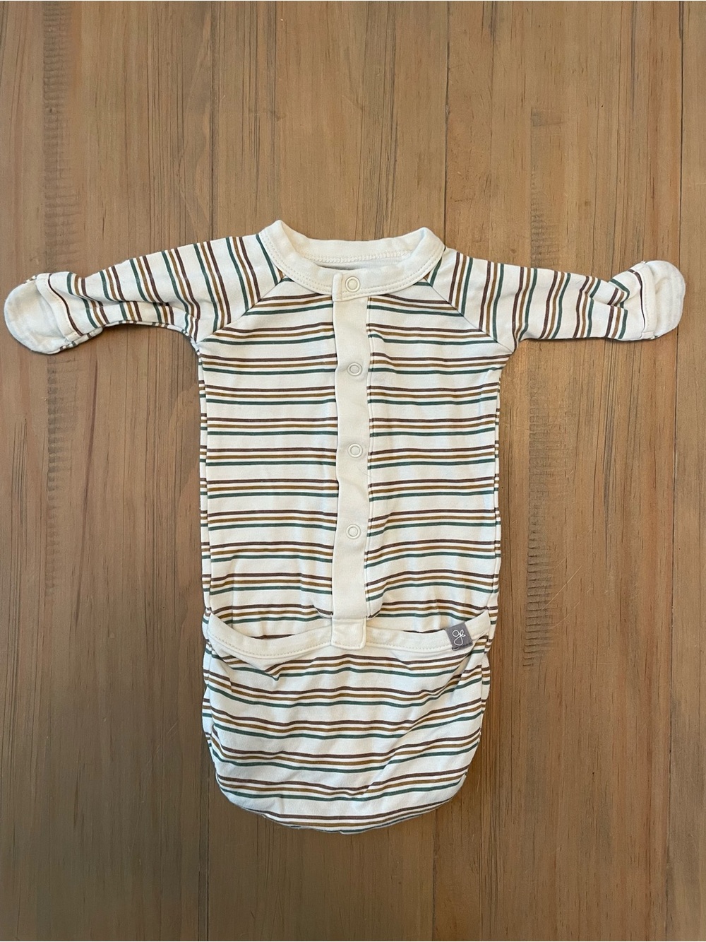 Goumi Striped Baby Newborn Sleep Sack Cream Snap
